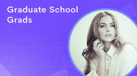 Image of Lindsay Lohan and the words Graduate School Grad