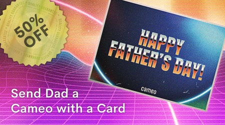 Image of a Father's Day card with 50% off