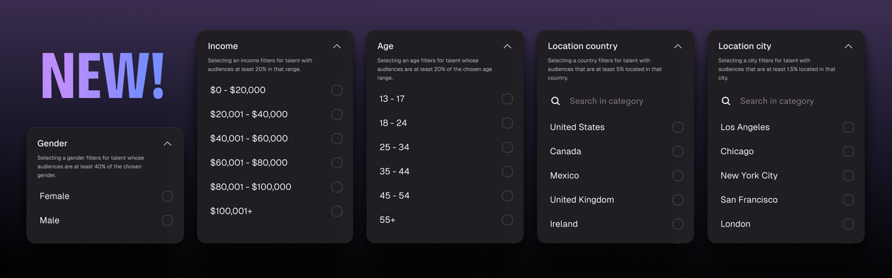 Exciting News for Cameo for Business: Introducing Advanced Talent Filters! banner