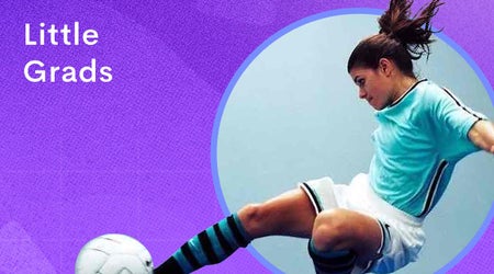 Image of Mia Hamm and the words "Little Grad"