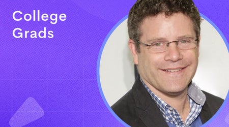 "Image of Sean Astin withe the words College Grad"