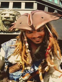 Poster for Roast video from English/Greek Captain Jack Sparrow Impersonator