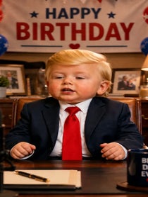 Poster for Birthday video from Baby Trump | Baby News Network