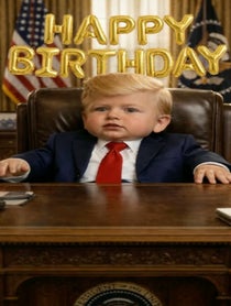 Poster for Birthday video from Baby Trump | Baby News Network
