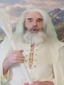 Poster for Holiday video from Gandalf and Saruman lookalike