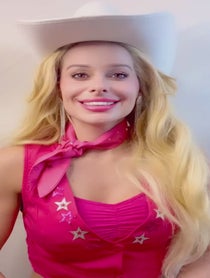 Poster for Valentine's Day video from Margot Robbie/ Barbie/ Harley Quinn/ Cathy  Lookalike & Impersonator (Amanda Hall)