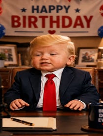 Poster for Birthday video from Baby Trump | Baby News Network
