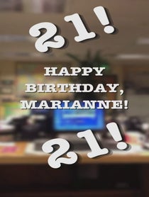 Poster for Birthday video from Fake Jim Halpert