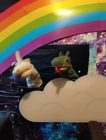 Poster for Birthday video from Unicorn & Dragon Puppet Show