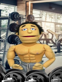 Poster for Birthday video from Jock the Muscle Man