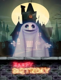 Poster for Birthday video from Halloween Ghost