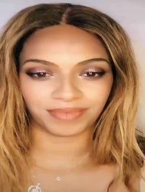 Poster for Birthday video from Beyoncé impersonator