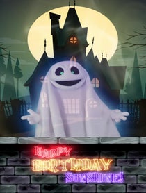 Poster for Birthday video from Halloween Ghost