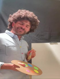 Poster for Birthday video from Bob Ross Impersonator