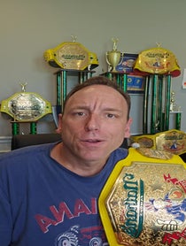 Poster for Roast video from Joey Chestnut