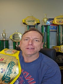 Poster for Fantasy football video from Joey Chestnut