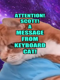 Poster for Birthday video from Keyboard Cat