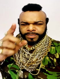 Poster for Birthday video from Mr T Lookalike