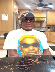 Poster for Holiday video from Dennis Rodman