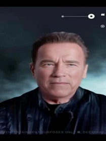 Poster for Pep Talk video from AI Arnie