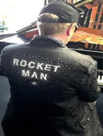 Poster for Valentine's Day video from Elton John Impersonator