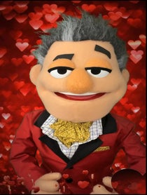 Poster for Valentine's Day video from ‘Clarence’ Puppet performed by Lee Thompson