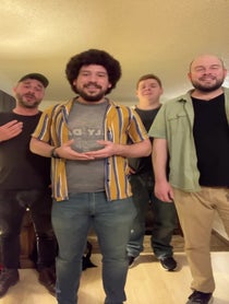 Poster for Birthday video from The Newfangled Four