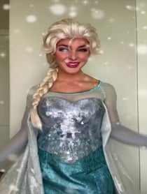 Poster for Birthday video from Elsa , Ariel, Sleeping Beauty, Barbie, K Pop Rumi (and many more)