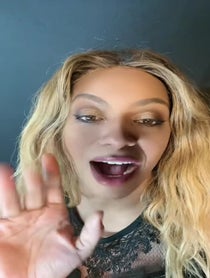 Poster for Birthday video from Beyoncé impersonator