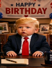Poster for Birthday video from Baby Trump | Baby News Network