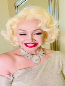 Poster for Birthday video from Iconic Blonde Impressions Madonna Gwen Marilyn Gaga