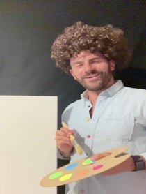 Poster for Birthday video from Bob Ross Impersonator