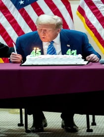 Poster for Birthday video from Donald Trump Impressionist Trump Quest