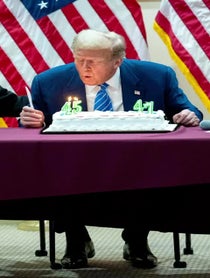 Poster for Birthday video from Donald Trump Impressionist Trump Quest