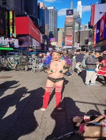 Poster for Anniversary video from The Naked Cowgirl Sandy Kane