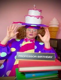 Poster for Holiday video from Professor Birthday