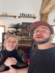 Poster for Pep Talk video from Walk off the Earth (Gianni & Sarah)