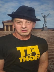 Poster for Pep Talk video from Sylvester Stallone/Rocky Impersonator