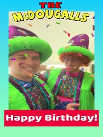 Poster for Birthday video from The McDougalls