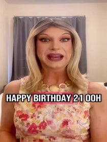 Poster for Birthday video from Miss Angela Bra