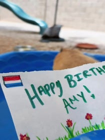 Poster for Birthday video from Minnie and Gene The Capybara