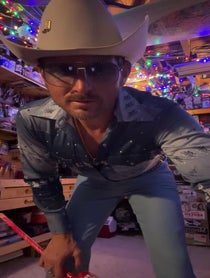 Poster for Birthday video from Disco Cowboy