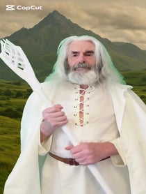 Poster for Birthday video from Gandalf and Saruman lookalike