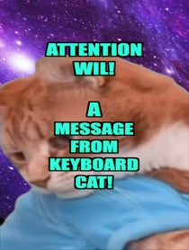 Poster for Birthday video from Keyboard Cat