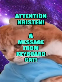 Poster for Birthday video from Keyboard Cat