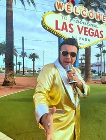 Poster for Pep Talk video from Las Vegas Sign "Gold Elvis" Breen-Presley