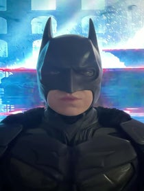 Poster for Holiday video from Batman impersonator