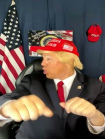 Poster for Birthday video from Donald Trump Impersonator, Michael Falato AKA MJ Trump