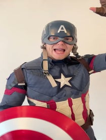 Poster for Birthday video from Captain America