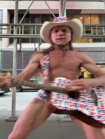 Poster for Birthday video from The Naked Cowboy